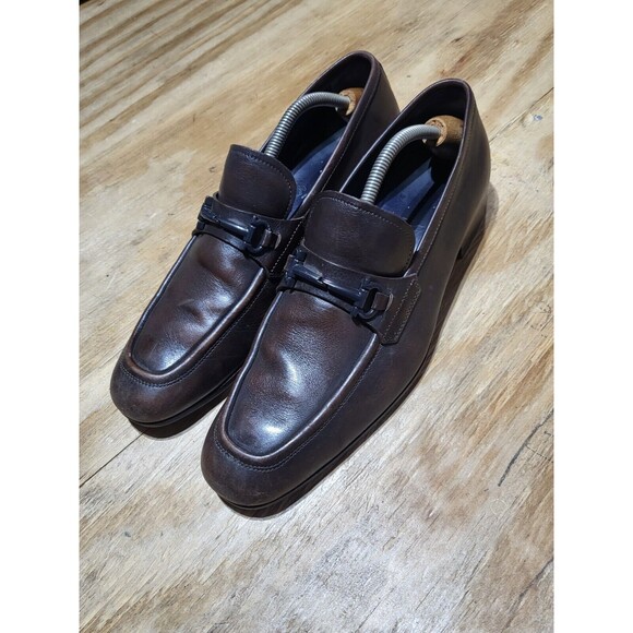 salvatore ferragamo horsebit loafers Men 9 Brown Leather Made In Italy main image 5